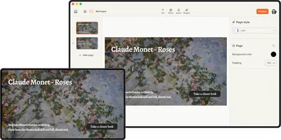 A glittering, brightly colored logo